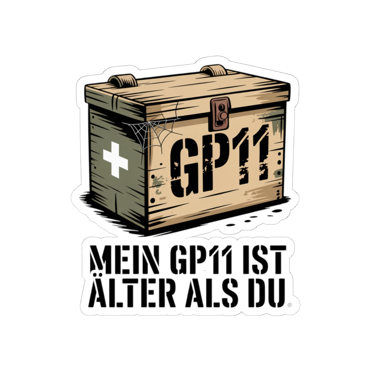GP11 Sticker Mein GP11 ist älter als du. Lustiger Munitionsbox-Aufkleber für Schützen, Jäger und Waffenliebhaber