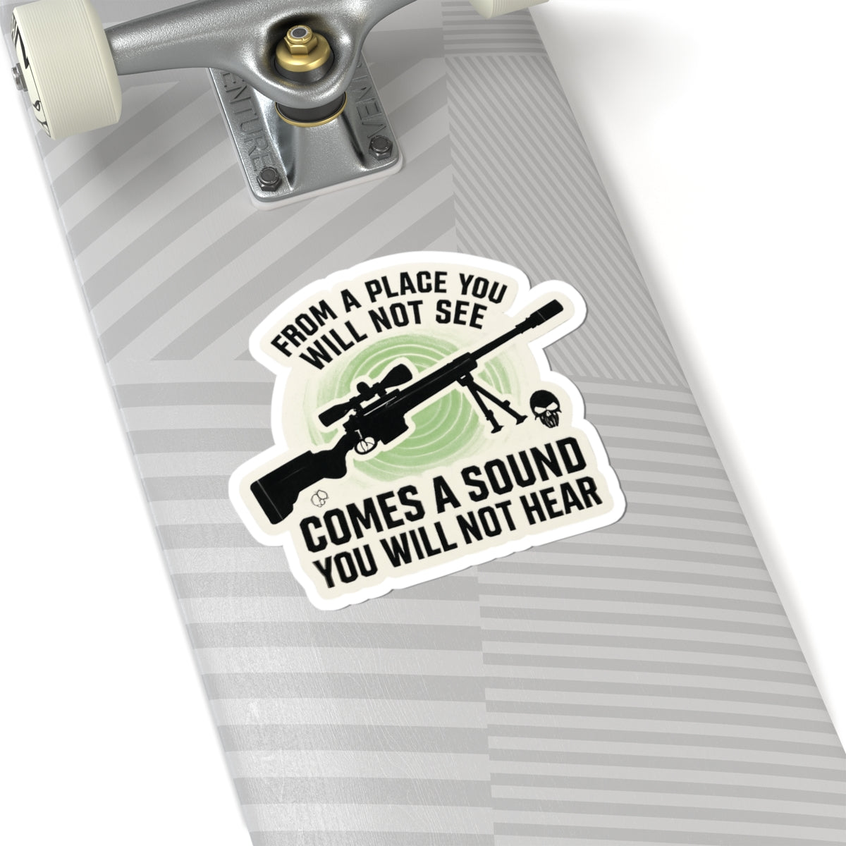 Kiss-Cut Sticker From a place you will not see comes a sound you will not hear. Sniper Long Range Tactical Gun Sticker